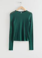 Other Stories Fitted Mulberry Silk Top - Green