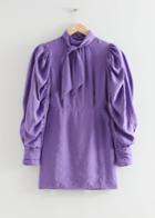 Other Stories Voluminous Sleeve Mini Dress - Purple