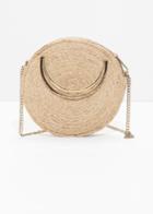 Other Stories Straw Circle Crossbody - Beige