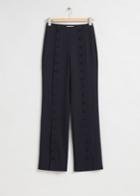 Other Stories Straight Button Detail Trousers - Blue