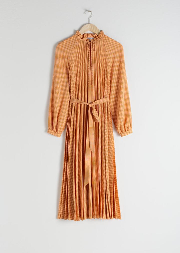 Other Stories Pleated Midi Dress - Yellow