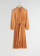 Other Stories Pleated Midi Dress - Yellow
