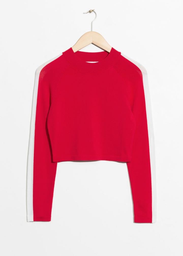 Other Stories White Side Panel Sweater - Red