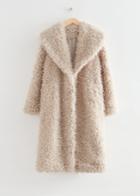 Other Stories Wide Collar Sherpa Coat - White