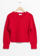 Other Stories Cable Knit Sweater - Red
