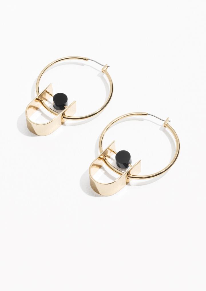 Other Stories Glass Detail Hoop Earring