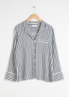 Other Stories Striped Lounge Button Down - Blue