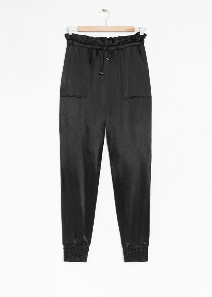 Other Stories Satin Joggers - Black