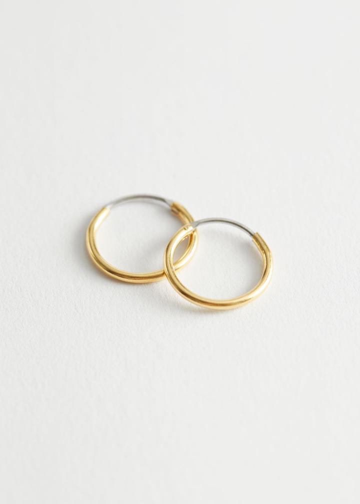 Other Stories Delicate Mini Hoop Earrings - Gold