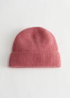 Other Stories Ribbed Cashmere Knit Beanie - Pink