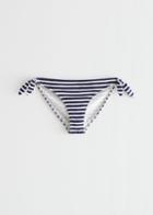 Other Stories Ribbed Bow Bikini Bottoms - Blue