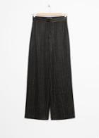Other Stories Gold-tone Pinstripe Trousers - Black