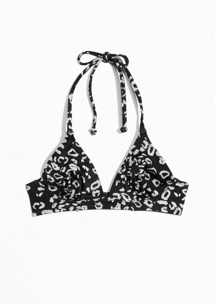 Other Stories Jaguar Print Triangle Bikini Top