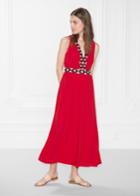 Other Stories Embroidery Midi Dress - Red