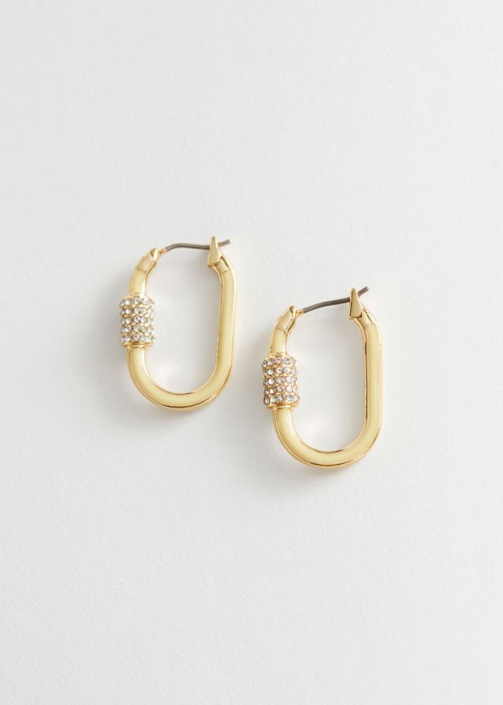 Other Stories Stone Encrusted Drop Earrings - Green
