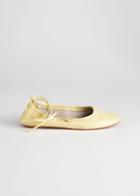 Other Stories Square Toe Leather Lace Up Flats - Yellow