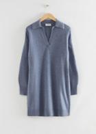 Other Stories Relaxed Polo Shirt Mini Dress - Blue