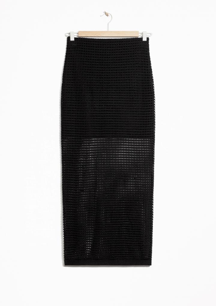 Other Stories Open Mesh Knit Skirt
