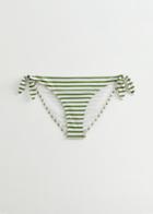 Other Stories Ribbed Bow Bikini Bottoms - Green