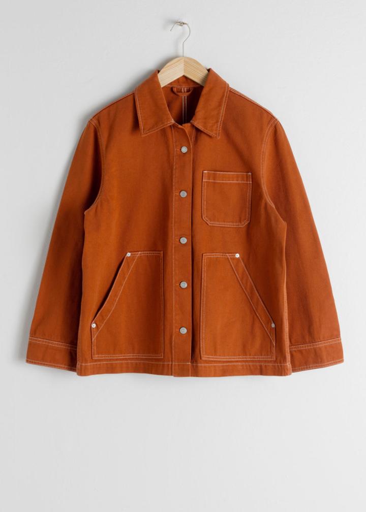 Other Stories Denim Workwear Jacket - Orange