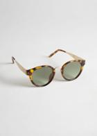 Other Stories Rounded Tortoise Sunglasses - Beige