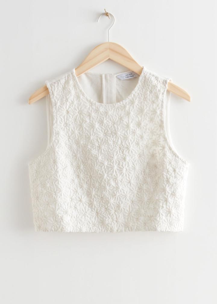 Other Stories Textured Tank Top - White