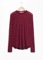 Other Stories Sheer Striped Top - Red