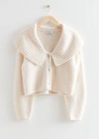 Other Stories Collared Boucl Knit Cardigan - White