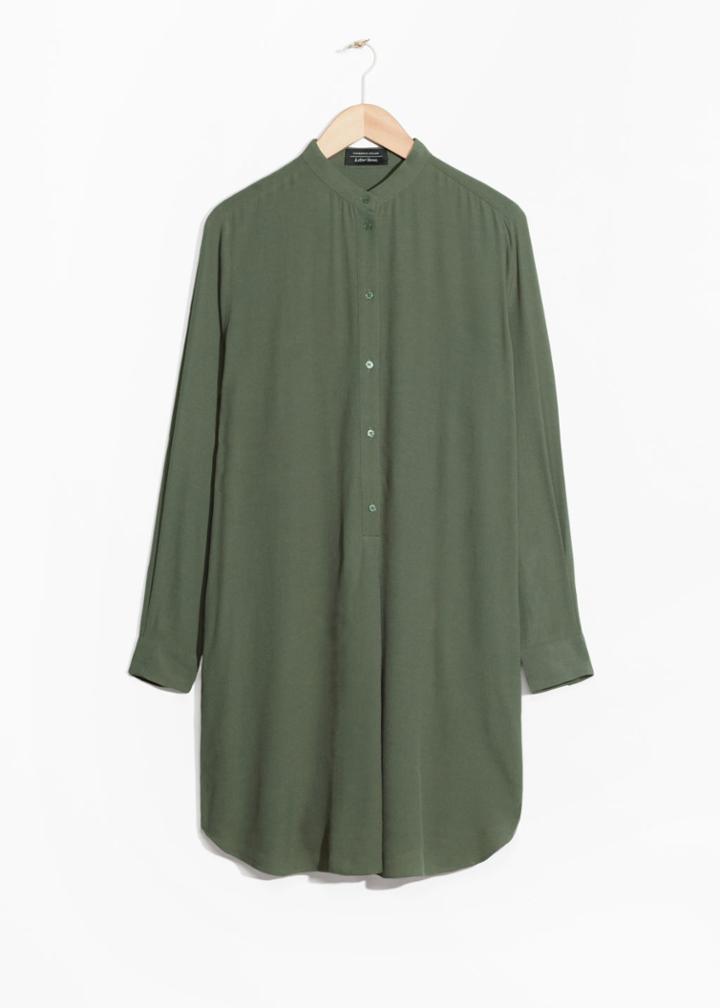 Other Stories Collarless Dress - Green