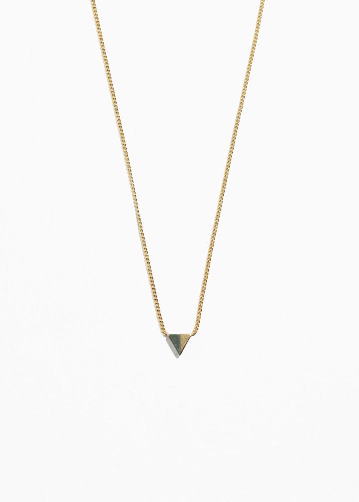 Other Stories Triangle Charm Necklace - Green