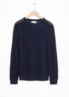 Other Stories Micro Honeycomb Knit Sweater - Blue