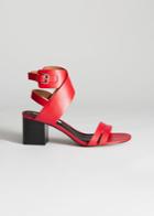 Other Stories Criss Cross Heeled Sandals - Red