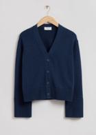 Other Stories Oversized Boxy Wide-sleeve Cardigan - Blue