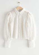 Other Stories Scalloped Lace Blouse - White