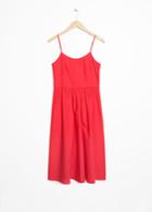 Other Stories Lace- Up Cotton Dress - Red
