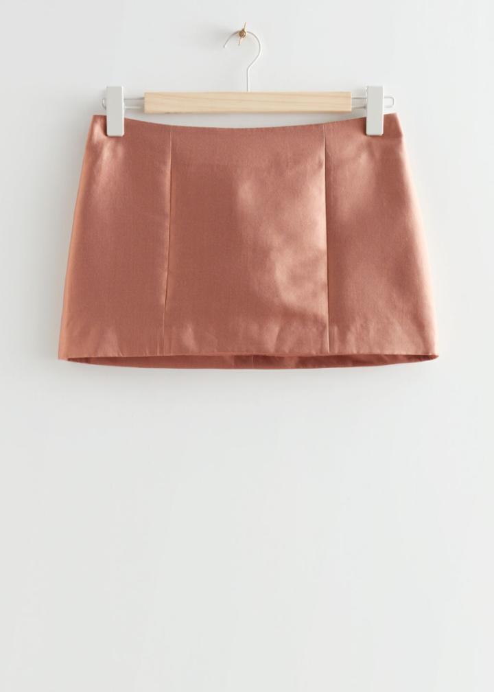 Other Stories Silk Mix Mini Skirt - Orange