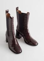 Other Stories Heeled Leather Chelsea Boots - Beige