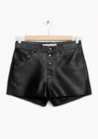 Other Stories Buttoned Leather Shorts