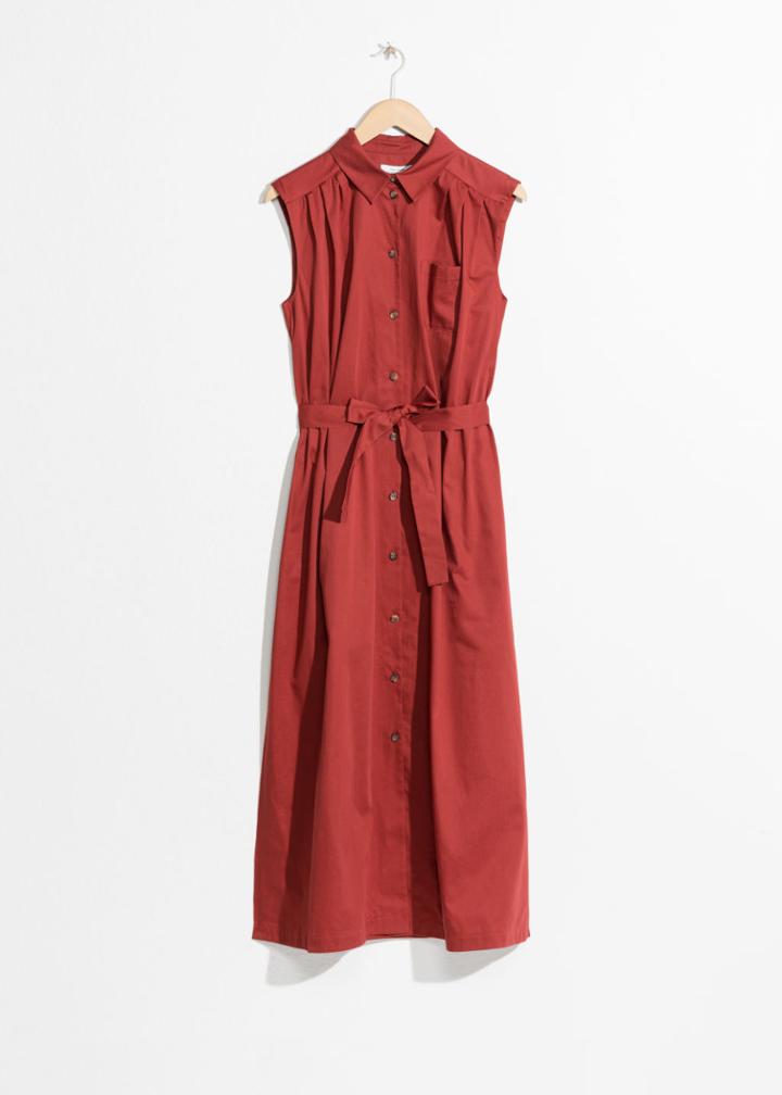 Other Stories Sleeveless Belted Dress - Red