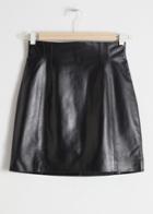 Other Stories High Waisted Leather Skirt - Black