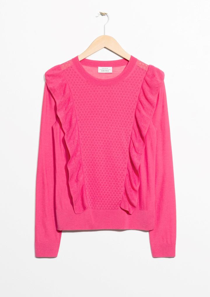 Other Stories Frill Merino Wool Sweater