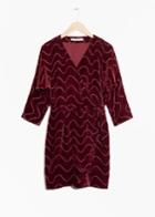 Other Stories Graphic Devor Wrap Dress - Red
