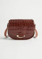 Other Stories Croc Leather Saddle Bag - Brown