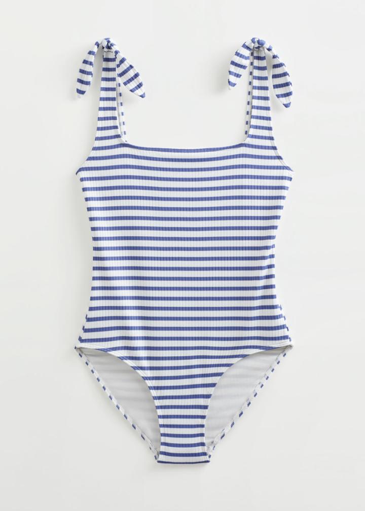 Other Stories Striped Swimsuit - Blue