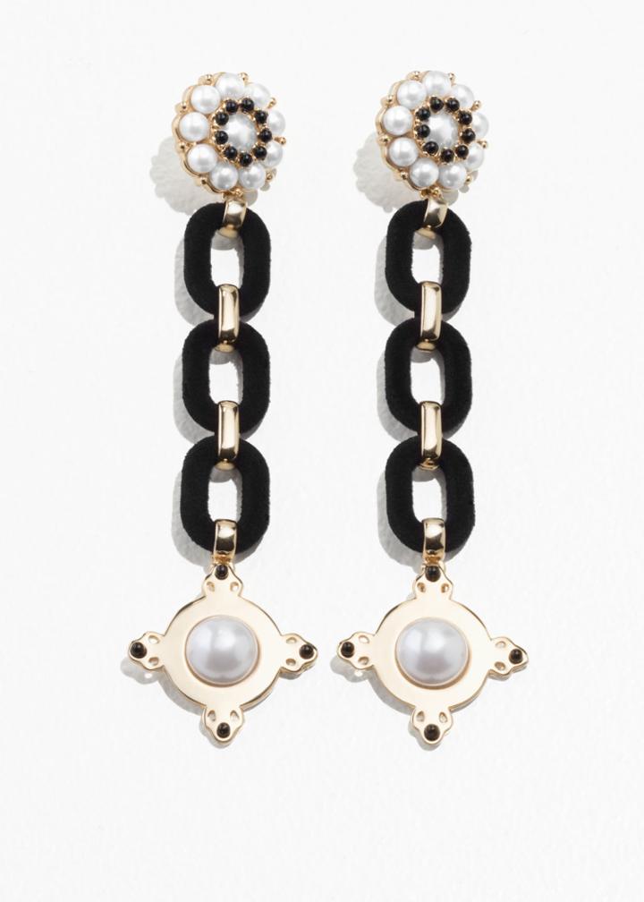 Other Stories Statement Chain Earrings - White