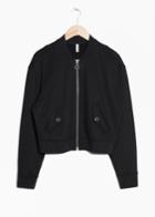 Other Stories Boxy Bomber Sweater - Black