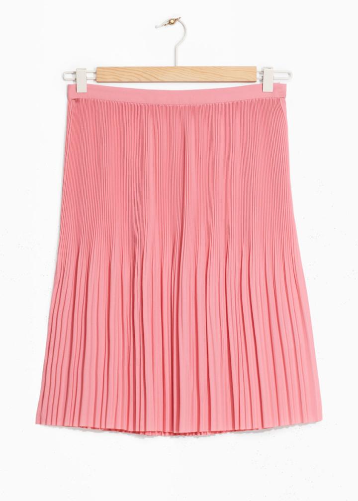 Other Stories Mini Pleats Crepe Skirt - Pink