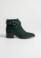Other Stories Heeled Suede Ankle Boots - Green
