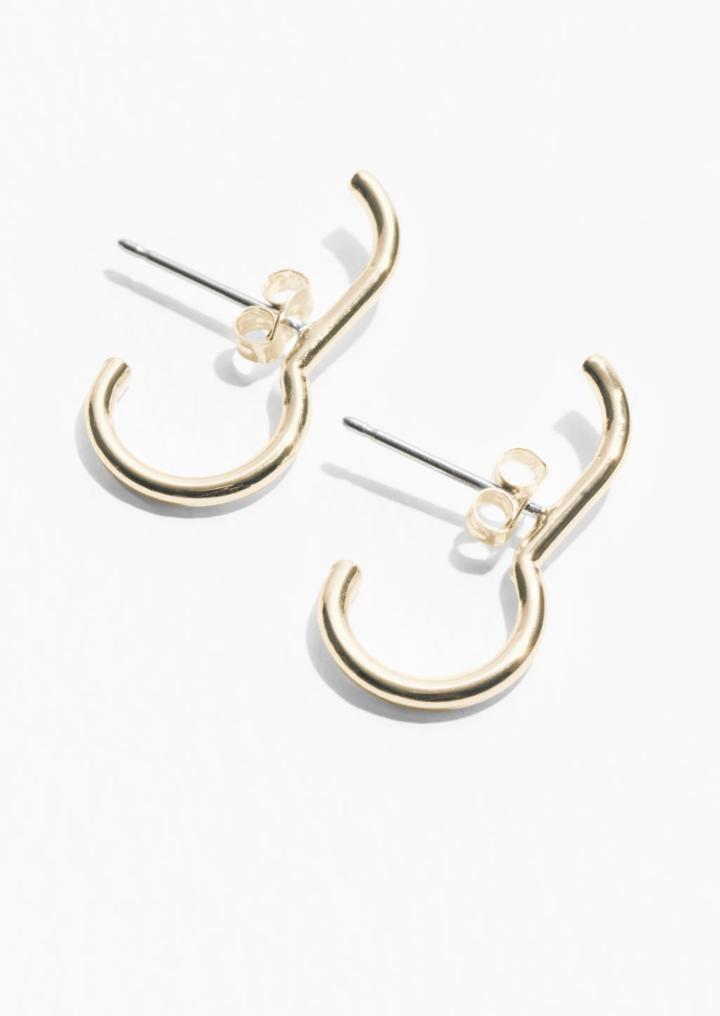 Other Stories Silver Lobe Earrings - Gold