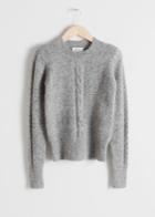Other Stories Cable Knit Sweater - Grey